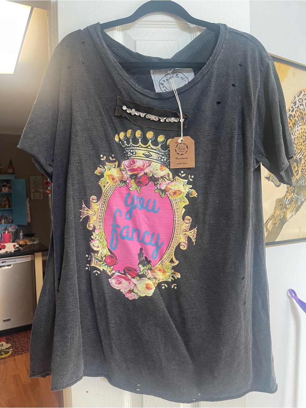 A Rare Bird You Fancy Graphic Tee - Black